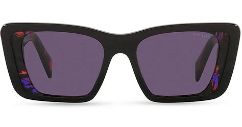 prada brown rectangle sunglasses|prada 51mm rectangular sunglasses.